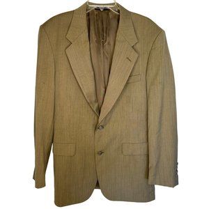 Roundtree & Yorke Men's Blazer 40L 34W Light Brown 100% Wool